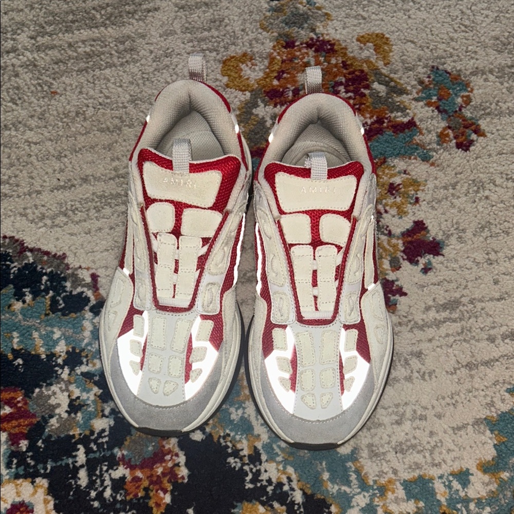 AMIRI Red and White Sneakers